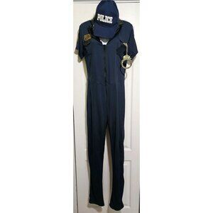 Sexy Police Costume XL Catsuit Handcuffs Badge Hat Cap Hot Cop Naughty Officer